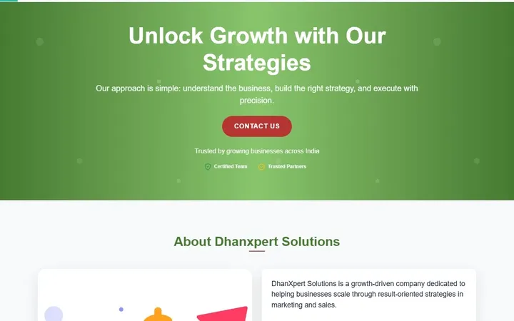 The Dhanxpert Solutions website